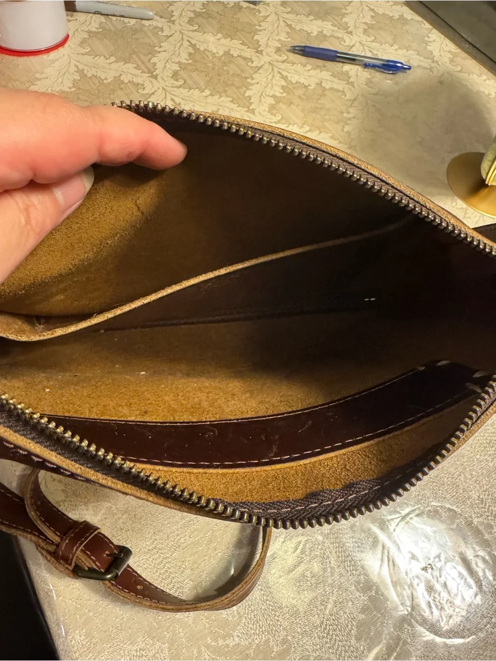 Will Leather Goods Simple Crossbody Bag Brown Vegetable Tanned Leather